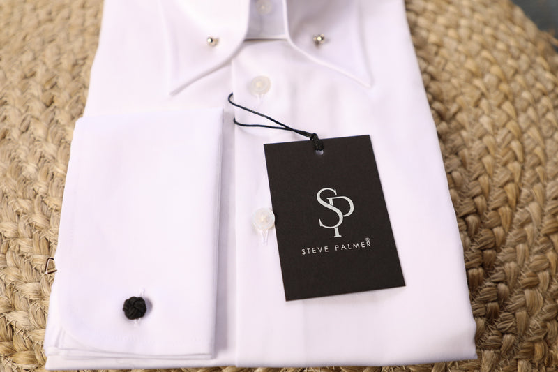 Men’s White Collar Pin Shirt