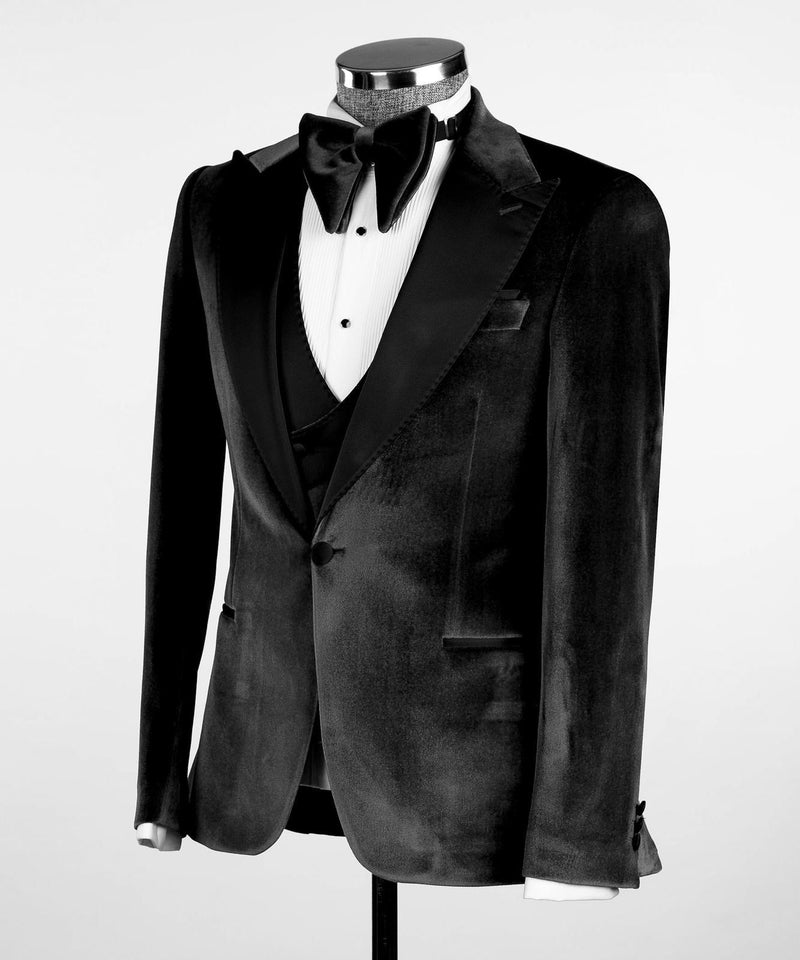 Black Velvet Tuxedo Suit