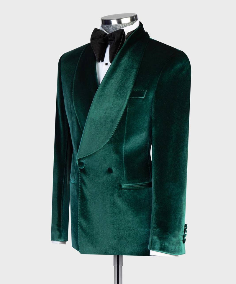 Green Velvet Double Breasted Suit