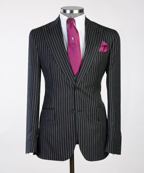 Mens Black Striped Business Suit