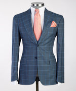 Men’s Blue Plaid Business Suit