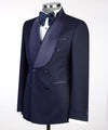 Zoom Navy Blue Tuxedo Double Breasted