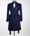 Navy Blue Belted Men’s Coat