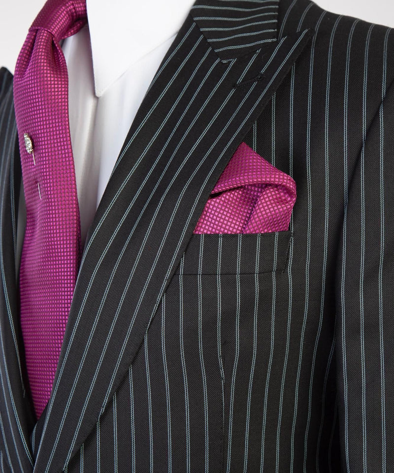 Mens Black Striped Business Suit