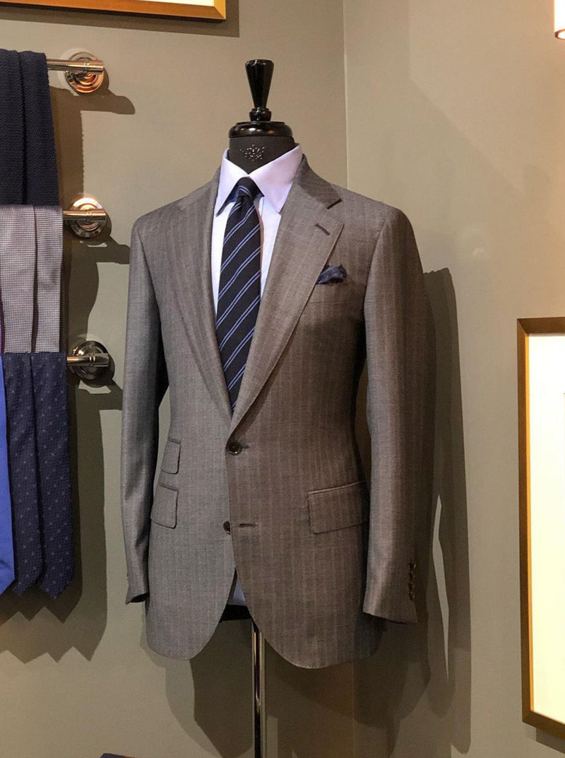 Men’s Brown Striped Suit