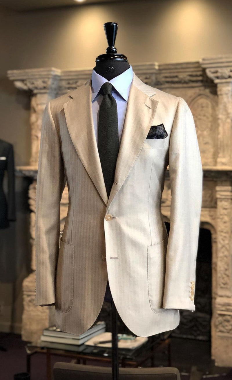 Light Brown Pige Plaid Suit