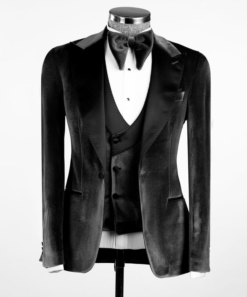 Black Velvet Tuxedo Suit