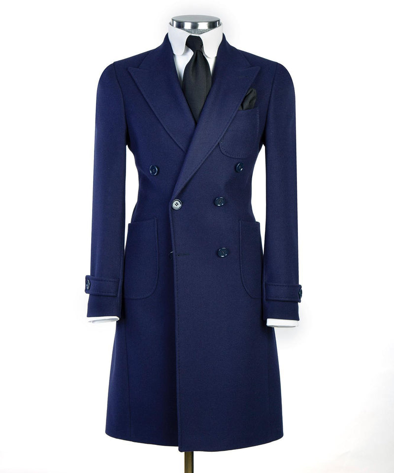 Navy Blue Double Breasted Coat