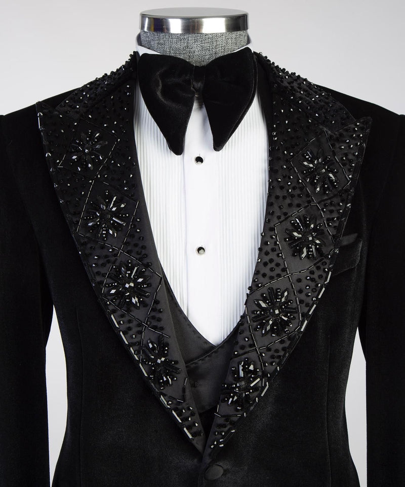 Black Stoned Velvet Tuxedo