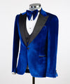 Blue Velvet Tuxedo Suit