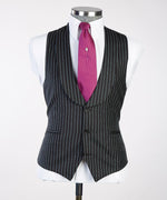 Mens Black Striped Business Suit