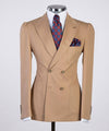 Brown Zanotti Pleated Double Breasted Suit