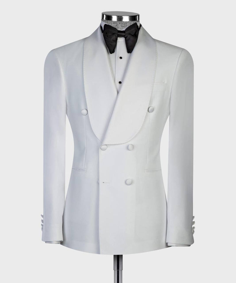 Men’s White Tuxedo Double Breasted Suit