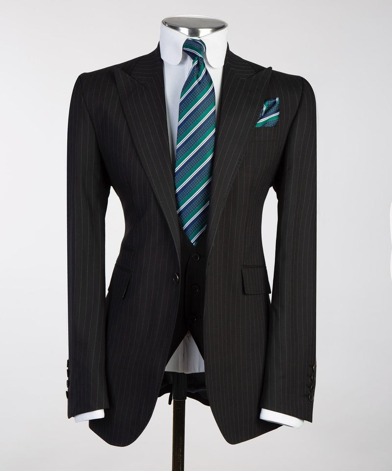 Cleopatra Black Pin Striped Suit