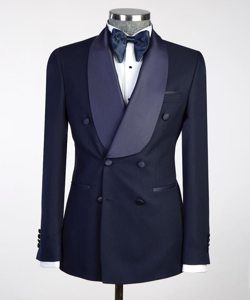 Zoom Navy Blue Tuxedo Double Breasted