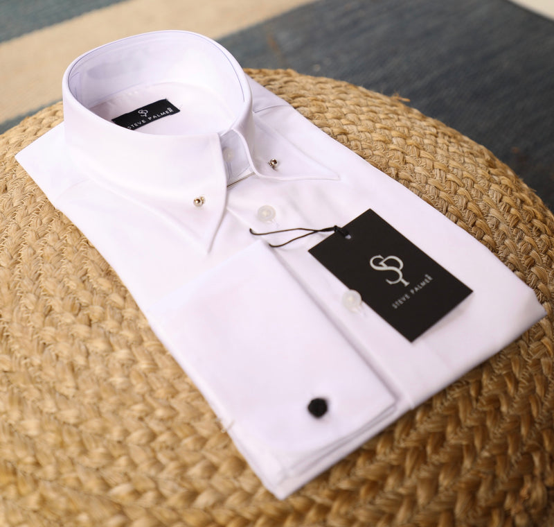 Men’s White Collar Pin Shirt