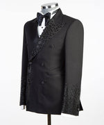 Men’s Black Stoned Tuxedo Suit