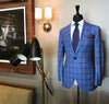 Men’s Blue Plaid Suit