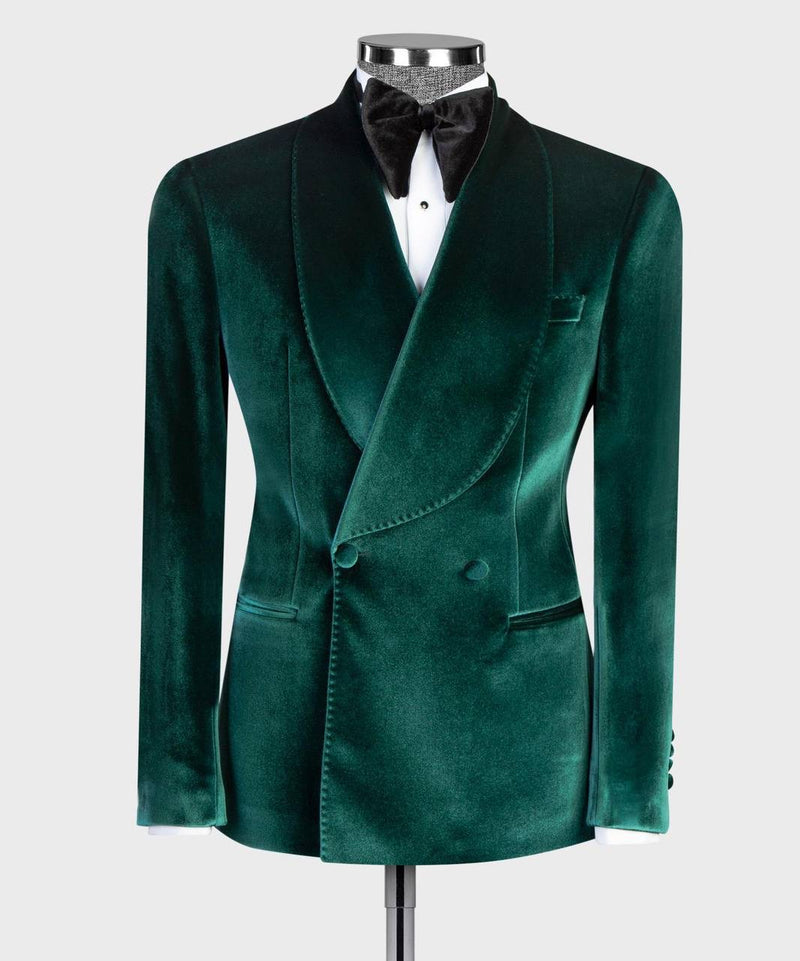 Green Velvet Double Breasted Suit