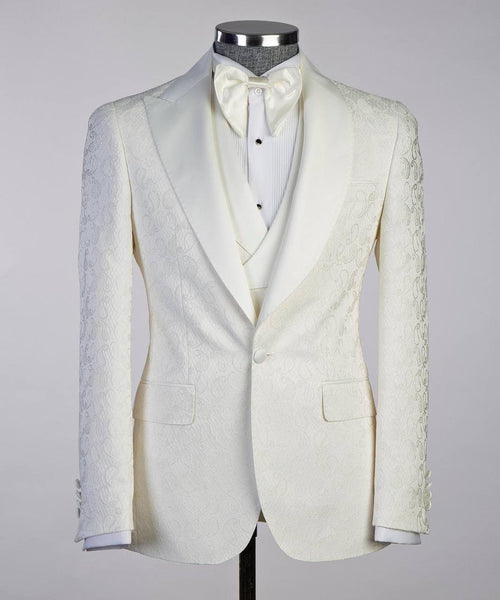 Ivory Cambridge Tuxedo Suit