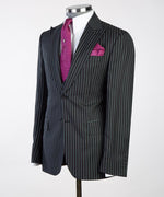 Mens Black Striped Business Suit