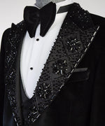 Black Stoned Velvet Tuxedo