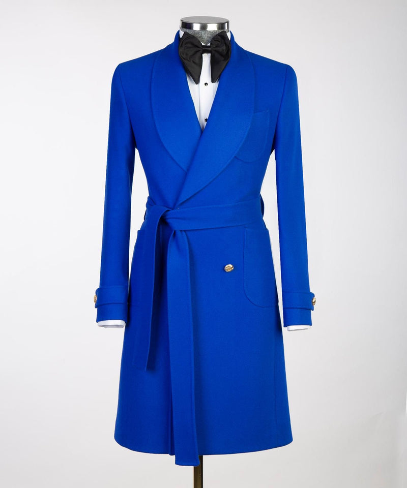 Men’s Blue Belted Coat