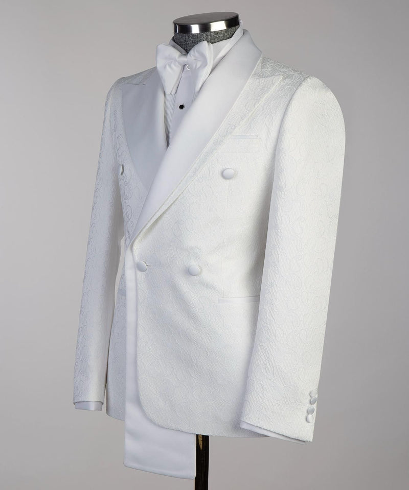 Men’s White Darnish Tuxedo Suit