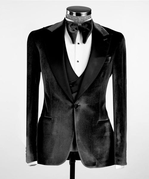 Black Velvet Tuxedo Suit