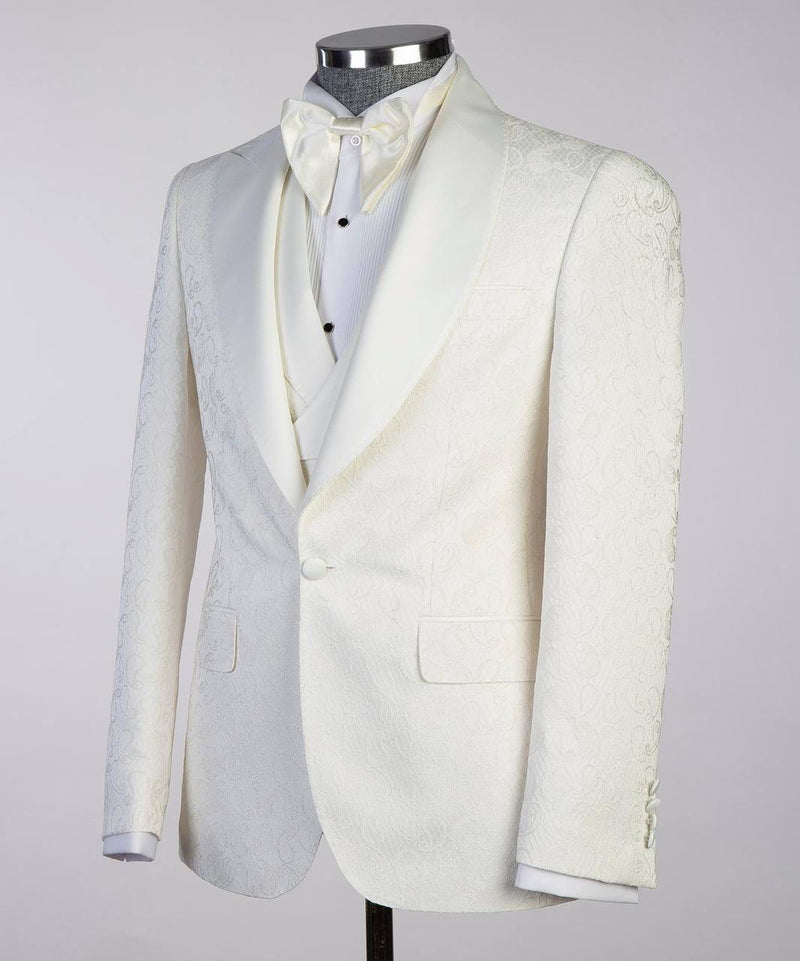 Ivory Cambridge Tuxedo Suit