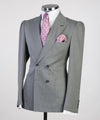 Gray Zanotti Pleated Double Breasted Suit