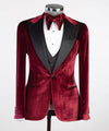 Red Velvet Tuxedo Suit