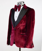 Red Velvet Tuxedo Suit