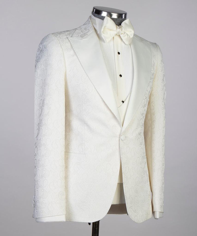 Men’s Three pieces Ivory Tuxedo Suit