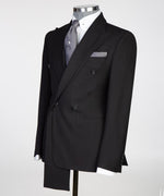 Men’s Plush Black double breasted Suit