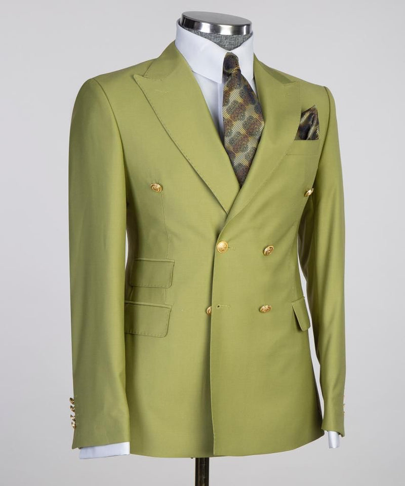 Men’s Green Double Breasted Suit