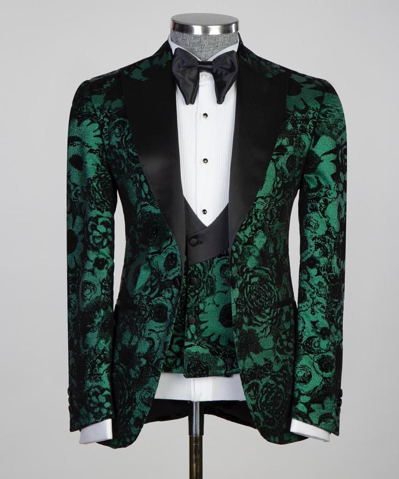 Men’s Flowered Tuxedo Suit