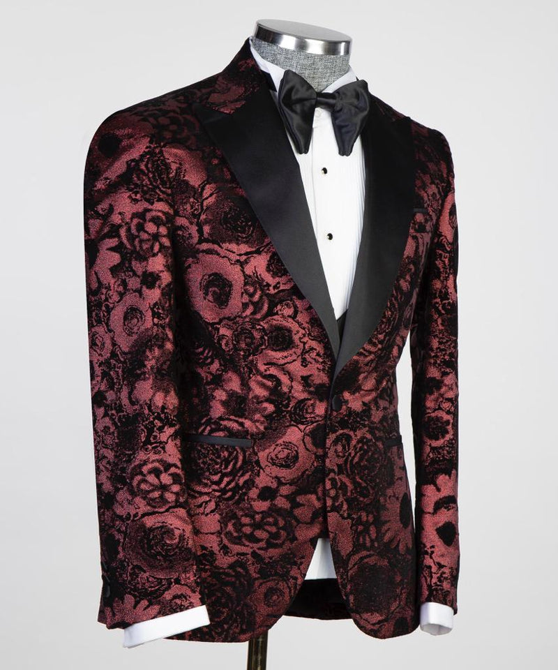 Men’s Flowered Tuxedo Suit