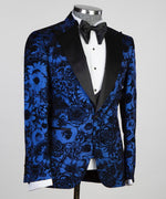 Men’s Blue Flowered Tuxedo Suit