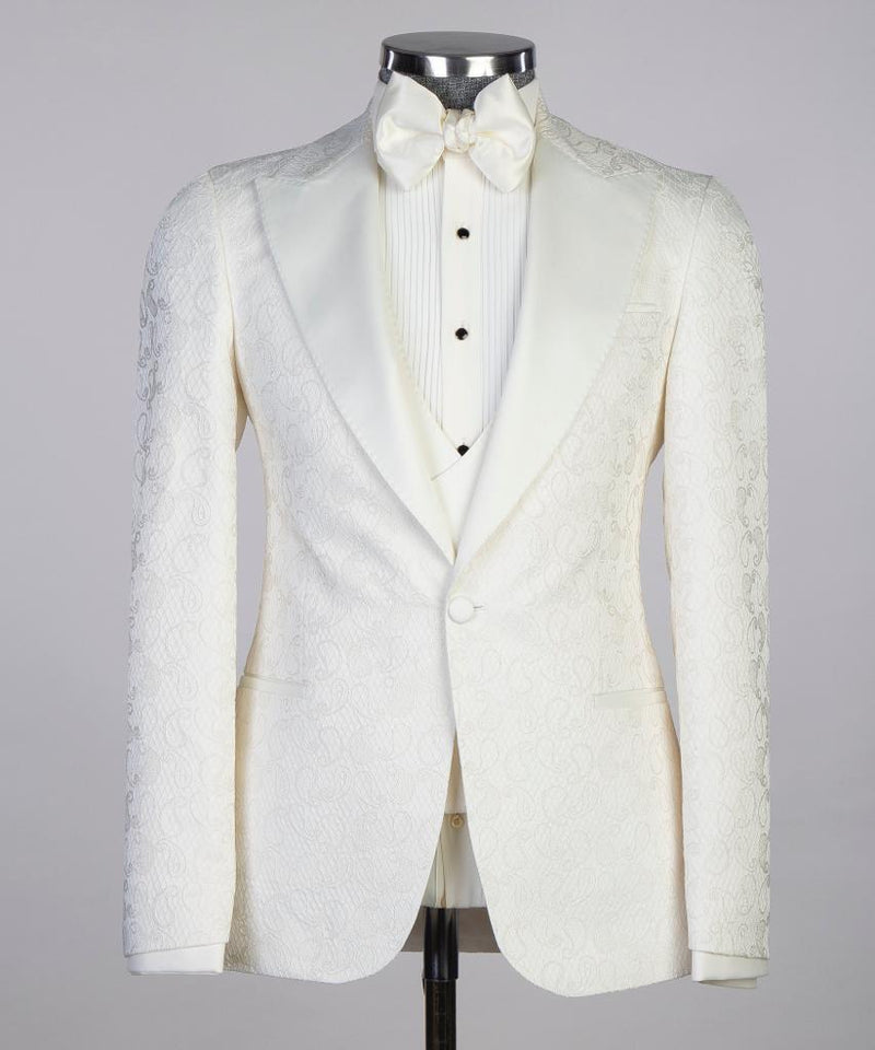 Men’s Three pieces Ivory Tuxedo Suit