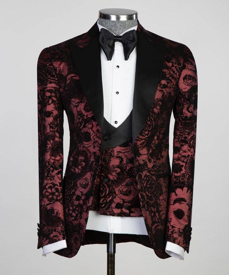 Men’s Flowered Tuxedo Suit