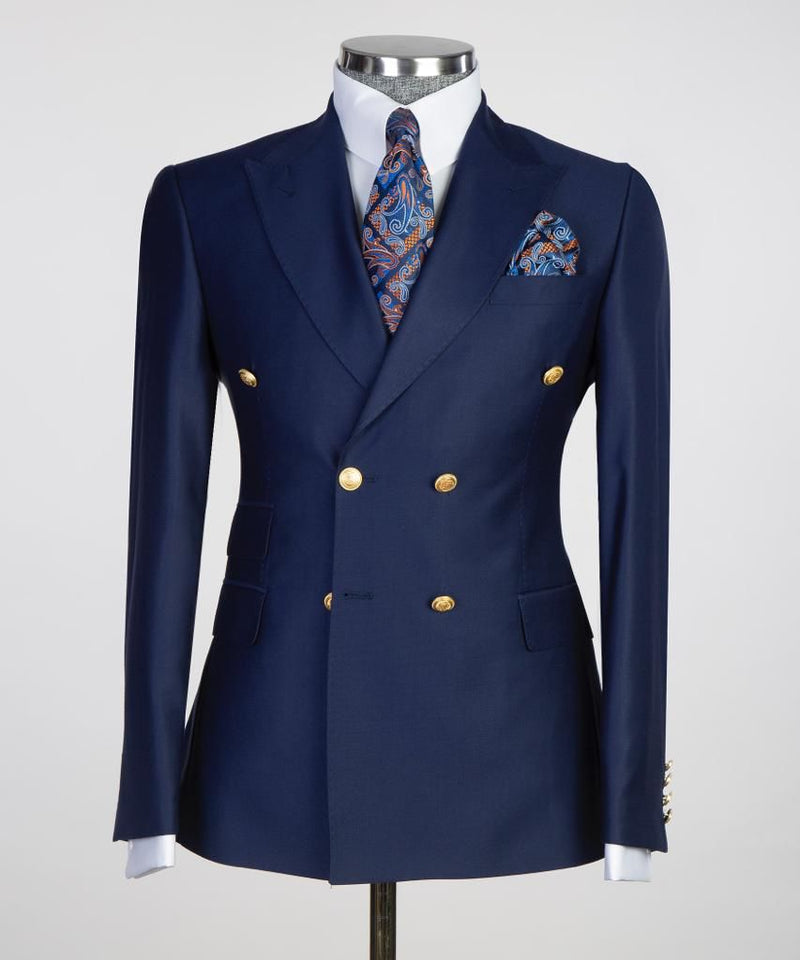 Men’s Navy Blue Double Breasted Suit