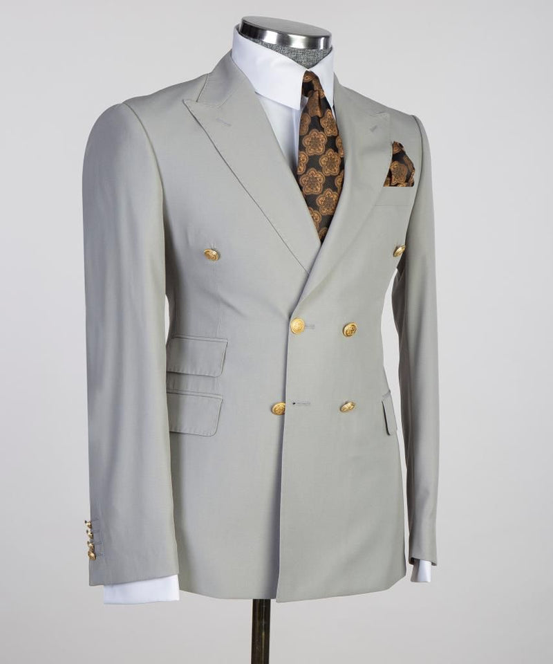 Men’s Gray Double Breasted Suit