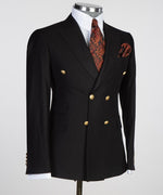 Men’s Black Double Breasted Suit