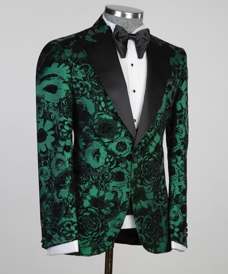 Men’s Flowered Tuxedo Suit