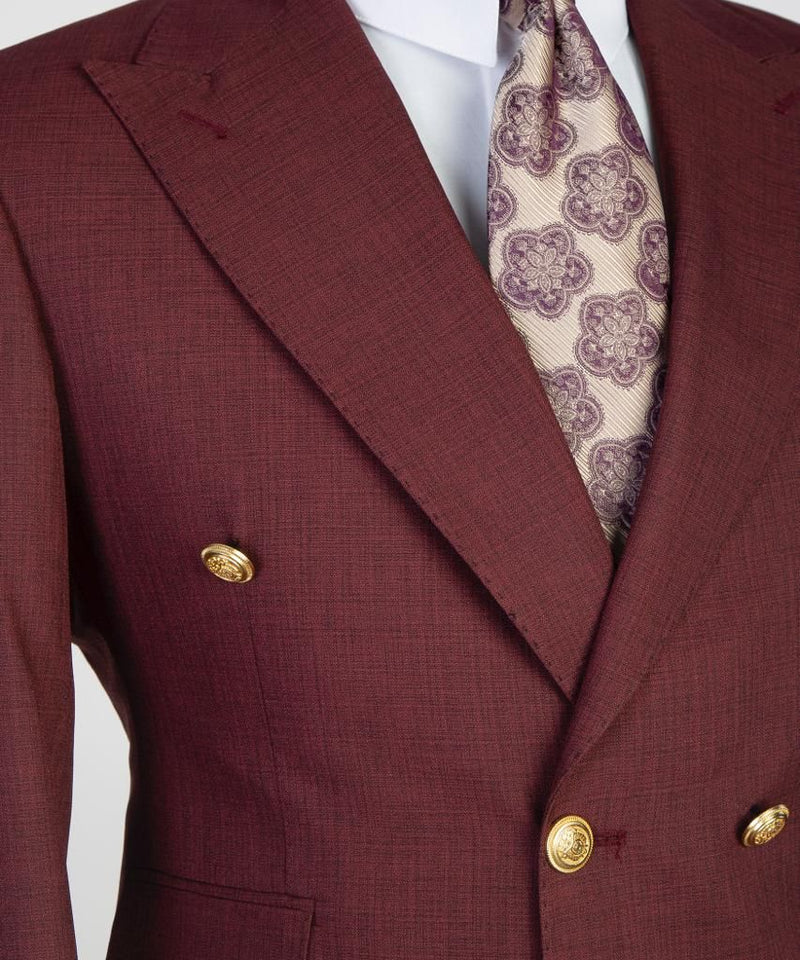 Men’s Red wine Double Breasted Suit