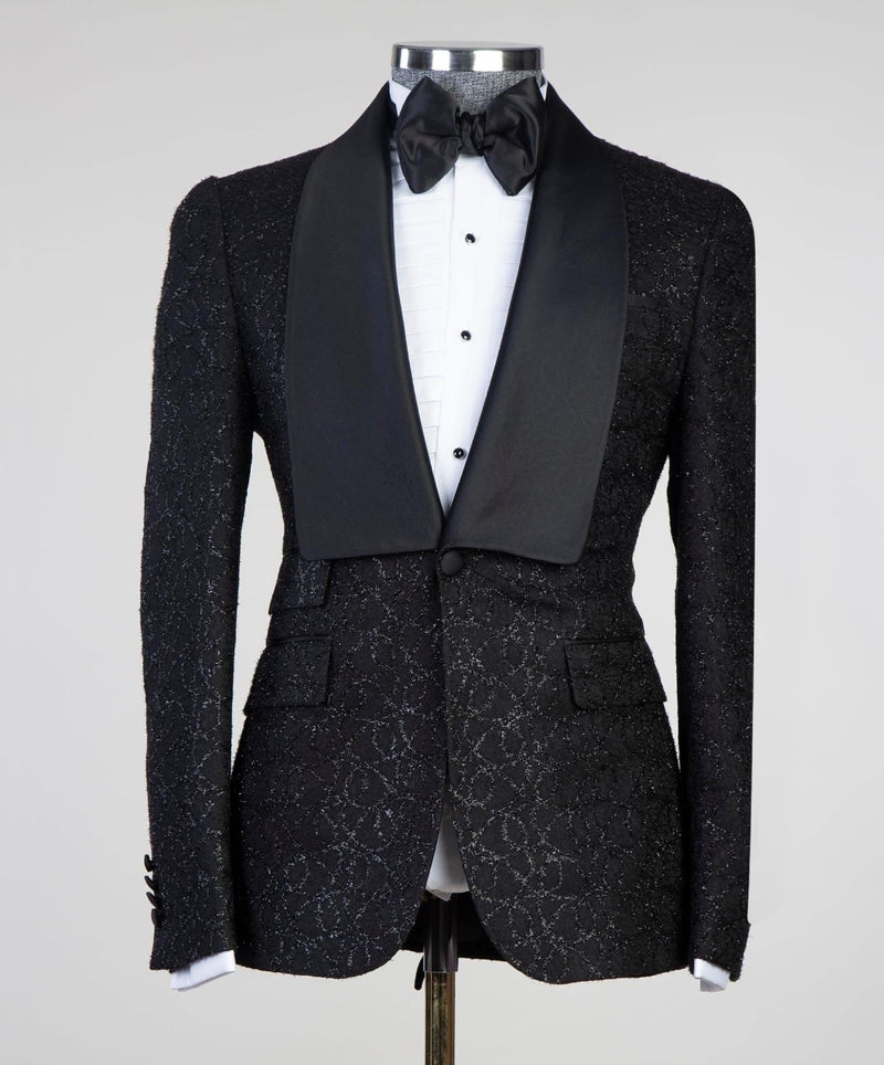 3 Pieces black tuxedo suit