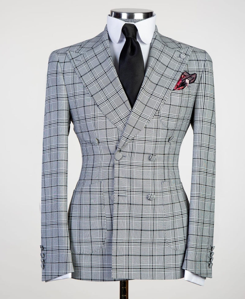 Plaid double breasted suit