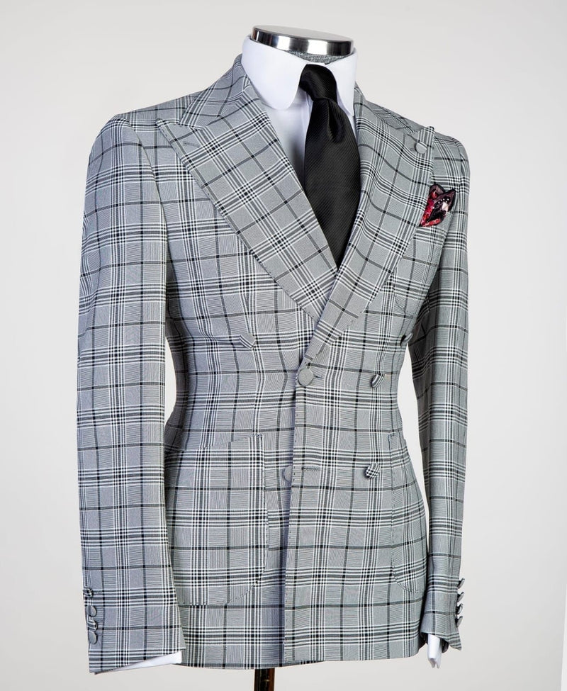 Plaid double breasted suit