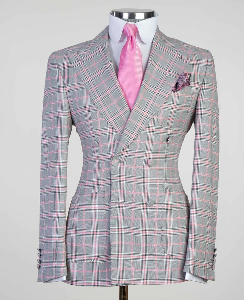 Plaid double breasted suit